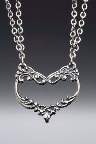 Silver Spoon Heart Necklace - English Lace