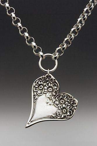 Silver Spoon Heart Necklace - Florentine