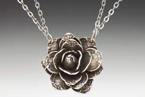 Silver Spoon Necklace - Rose