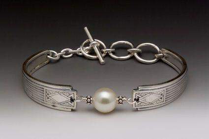 Silver Spoon Pearl Bracelet - Erte