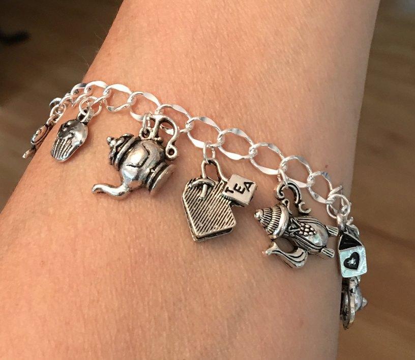 Silver Tea Charm Bracelet