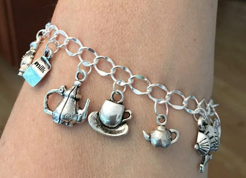 Silver Tea Charm Bracelet