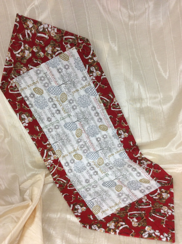 Silver and Gold Merry Christmas Reversible Table Runner-Roses And Teacups
