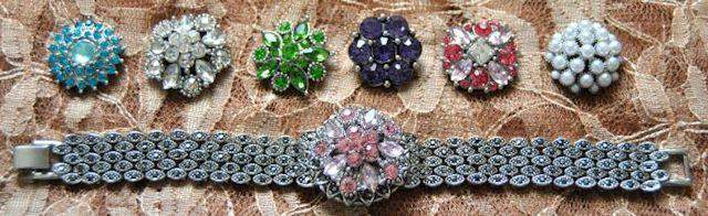 Snap Jewels Marcasite Elegance Bracelet-Roses And Teacups