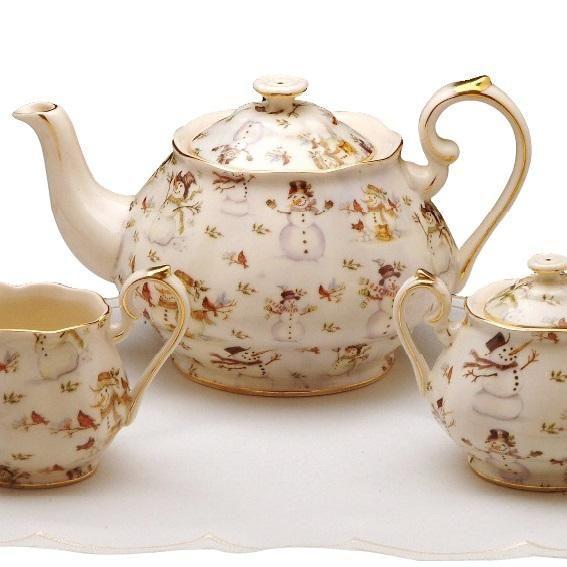 Snowman Teapot-Roses And Teacups