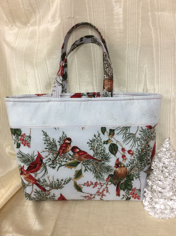 Snowy Cardinals Tote-Roses And Teacups