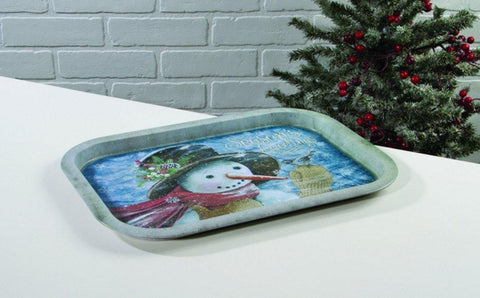 Snowy Snowman Serving Tray