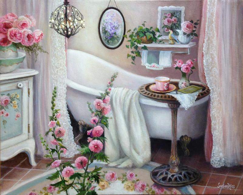 Solitude Susan Rios Keepsake Tea Art-Roses And Teacups