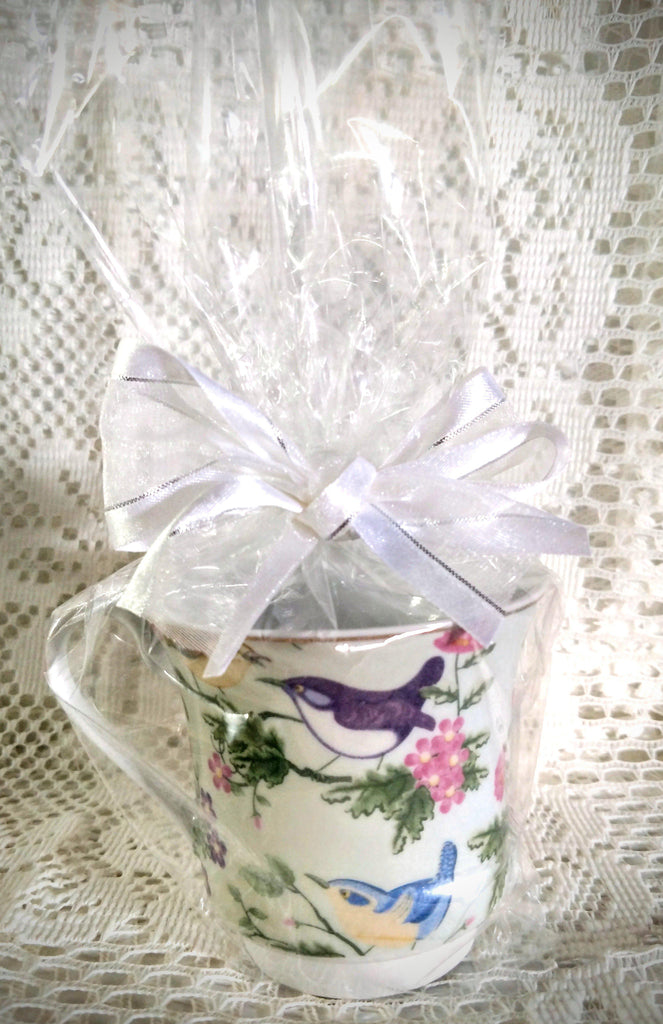 Song Birds Tea Party Teacup Favor Set of 2-Roses And Teacups