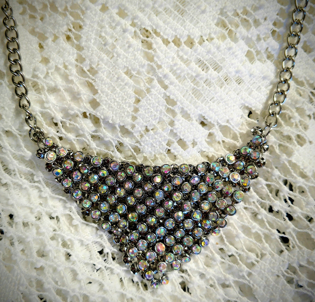 Sparkling Mystic Rhinestone Triangle Mesh Necklace - Only 1 Available-Roses And Teacups