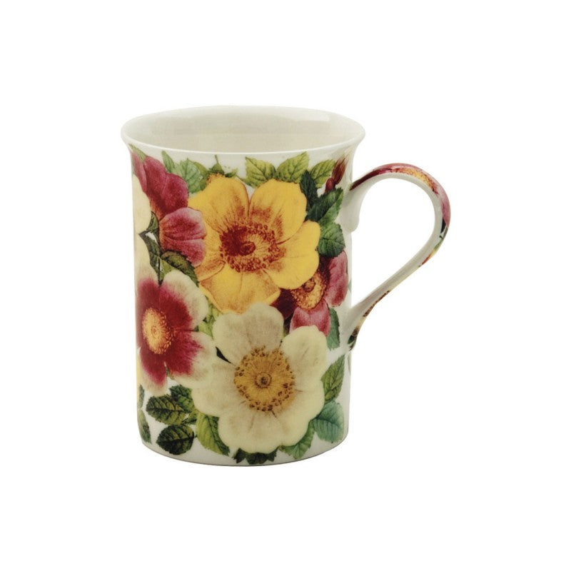 Spicy Poppy Fine Bone China Mugs Set of 4-Roses And Teacups