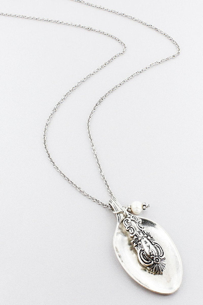 Spoon Necklace Choose from: Blessed * Faith * Hope * Pray-Roses And Teacups