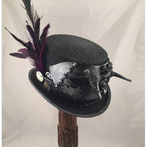 Steampunk Silver Top Hat with Steampunk Mask-Roses And Teacups