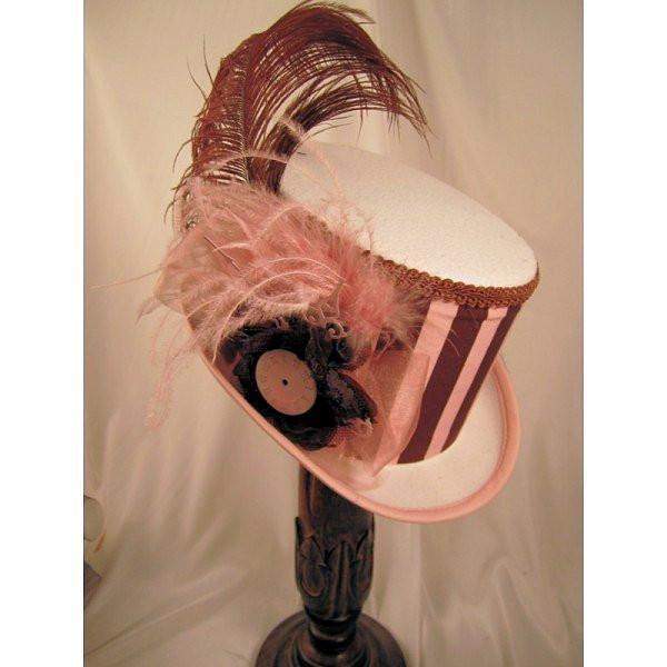 Steampunk White Riding Hat 14003PK-Roses And Teacups