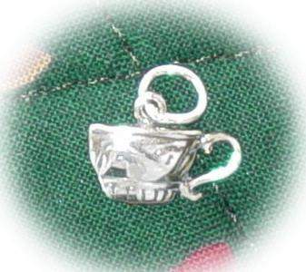 Sterling Silver 2D Teacup Tea Charm