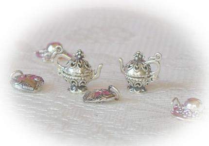 Sterling Silver Filigree Opening Teapot Charm - Only 2 Available!-Roses And Teacups