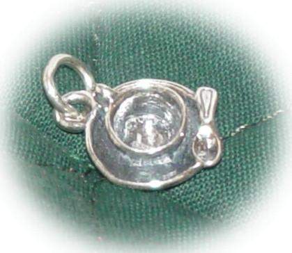 Sterling Silver Teacup and Spoon Charm-Roses And Teacups