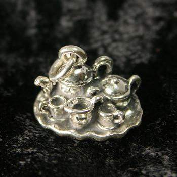Sterling Silver Tiny Tea Set Tea Charm - Only 1 Available!-Roses And Teacups
