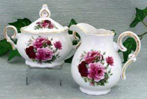 Summer Rose Porcelain Cream and Sugar Set-Roses And Teacups