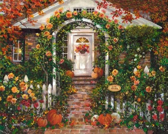 Susan Rios Autumn Thanksgiving Mini Tea Art