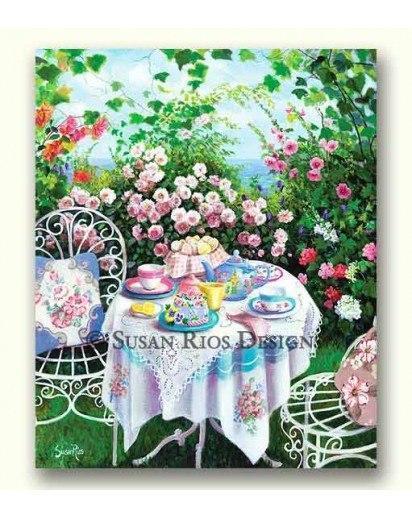 Susan Rios Hollyhocks and Roses Mini Art