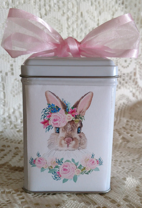 Sweet Bunny Rose Candy and Tea Tin Perfect Party Favor-Roses And Teacups