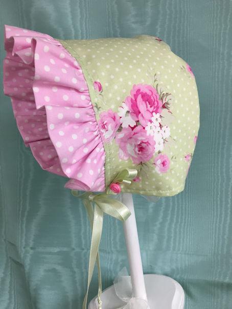 Sweet Rose Baby Bonnet-Roses And Teacups