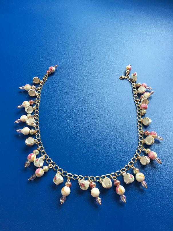 Tea Cup Envy Necklace-Roses And Teacups