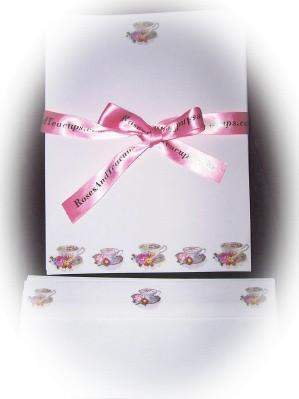 Tea Cup Letterhead and Envelopes-Roses And Teacups