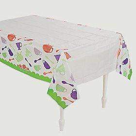 Tea Party Plastic Tablecloth-Roses And Teacups