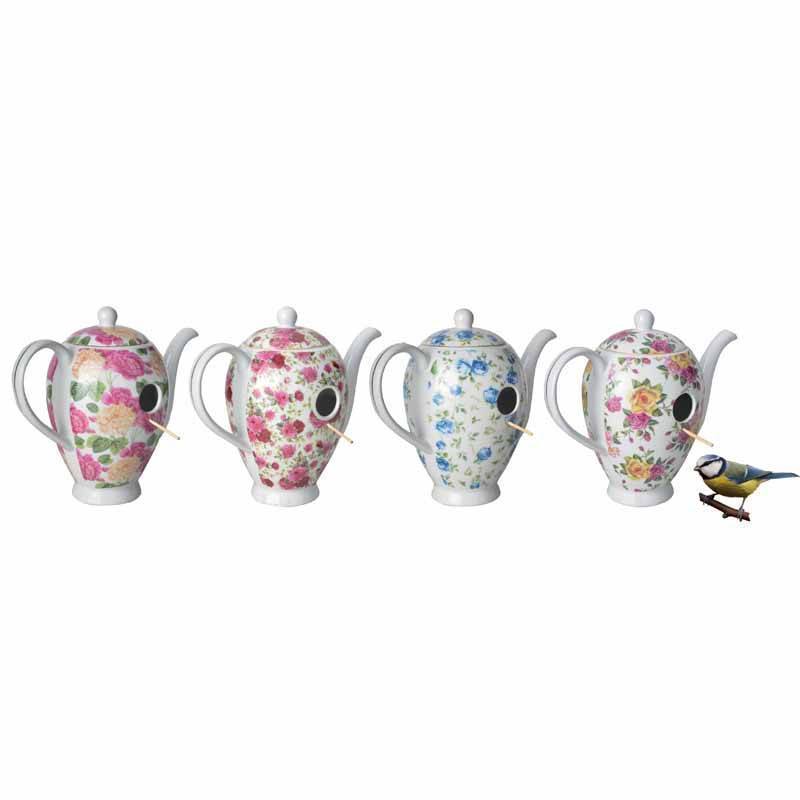 Tea Pot Birdhouse-Roses And Teacups