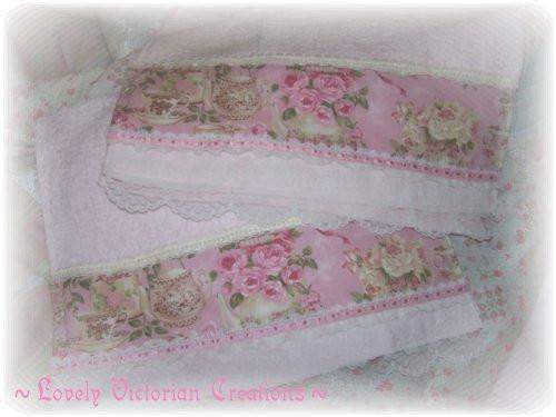 Tea Set and Roses Pale Pink Decorative Guest Towel-Roses And Teacups