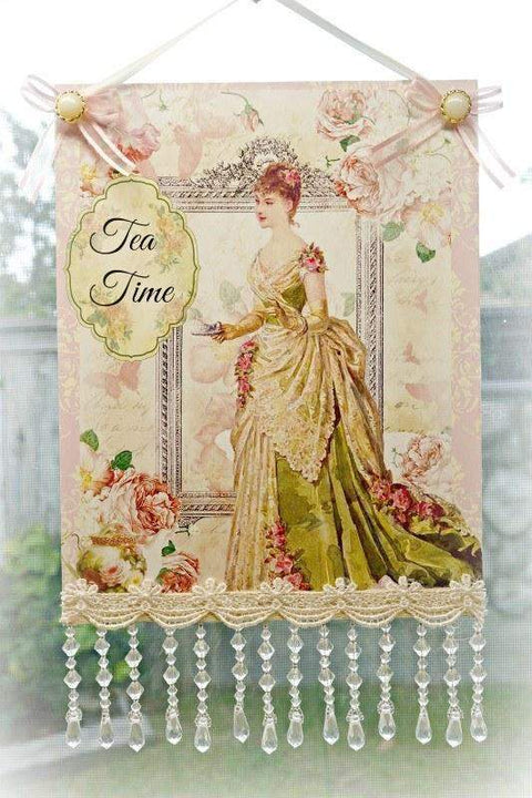 Tea Time B Wall Sign 8 x 13