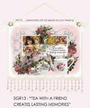 Tea with a Friend 11 x 10 Wall Hanging