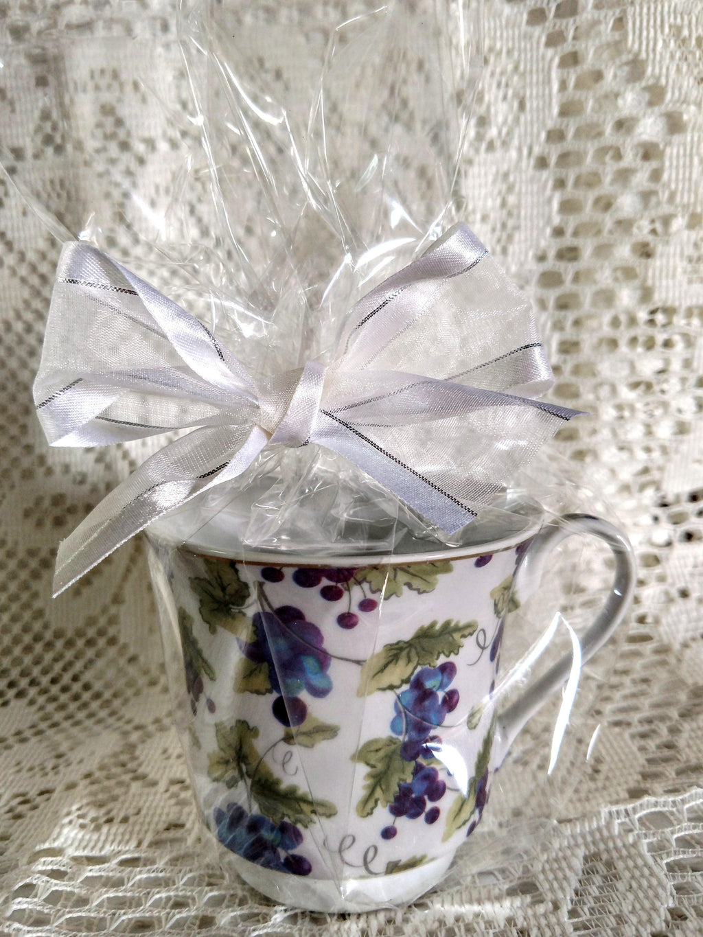 That's Just Grape Tea Party Teacup Favor Set of 2-Roses And Teacups
