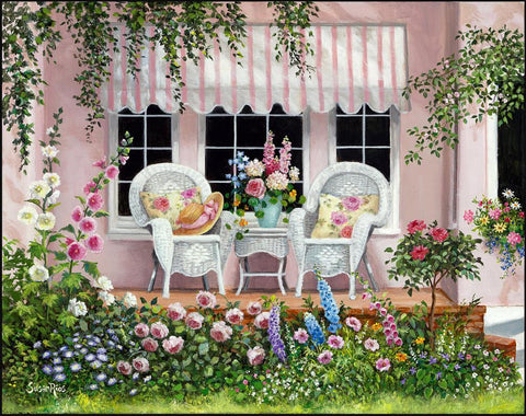 The Pink Porch Susan Rios Keepsakes 8 x 10-Roses And Teacups