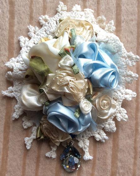 Tiffany Corsage Brooch-Roses And Teacups