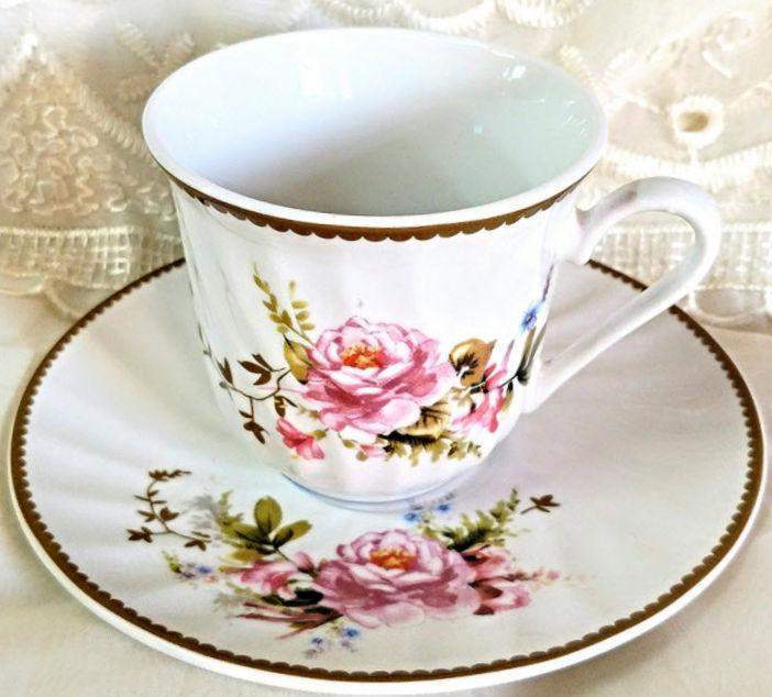 Timeless Rose Fine Porcelain Teacups Includes 6 Tea Cups and 6 Saucers at Cheap Price!-Roses And Teacups