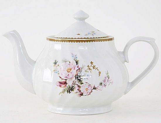 Timeless Rose Porcelain Discount Teapot-Roses And Teacups