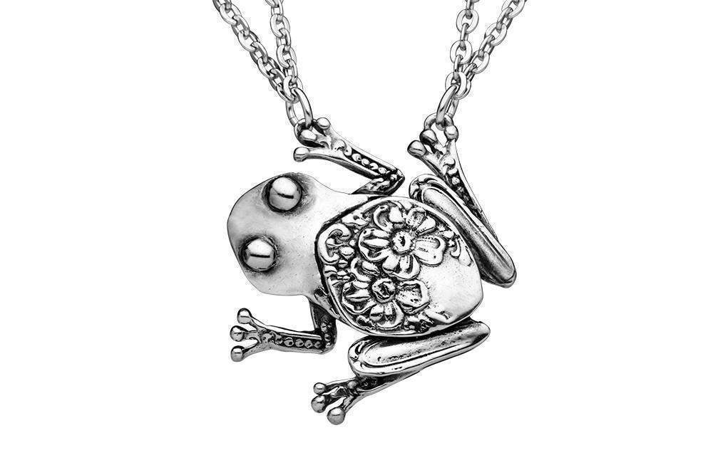 Tree Frog Silver Spoon Necklace