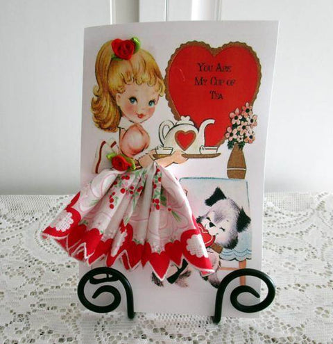 Valentines You Are My Cup of Tea Hankie Greeting Card