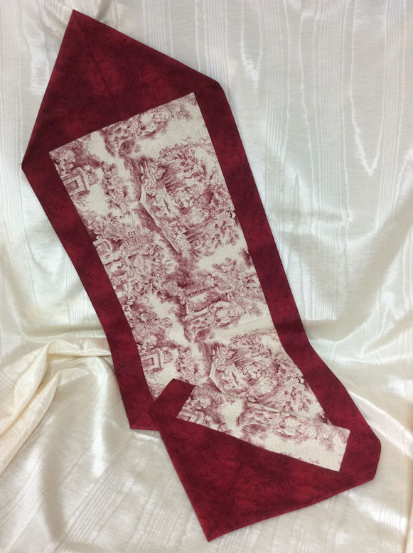 Victorian Christmas Eve Reversible Table Runner-Roses And Teacups