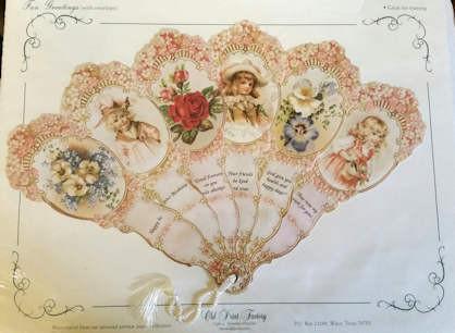 Victorian Fan Greeting Card Happy Be Your Birthday