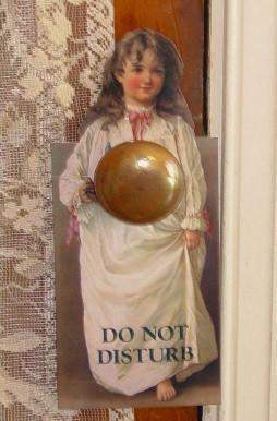 Victorian Girl "Do Not Disturb" Knob Note-Roses And Teacups