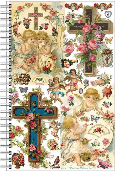 Victorian Images Spiral Notebook Prayer Journal-Roses And Teacups
