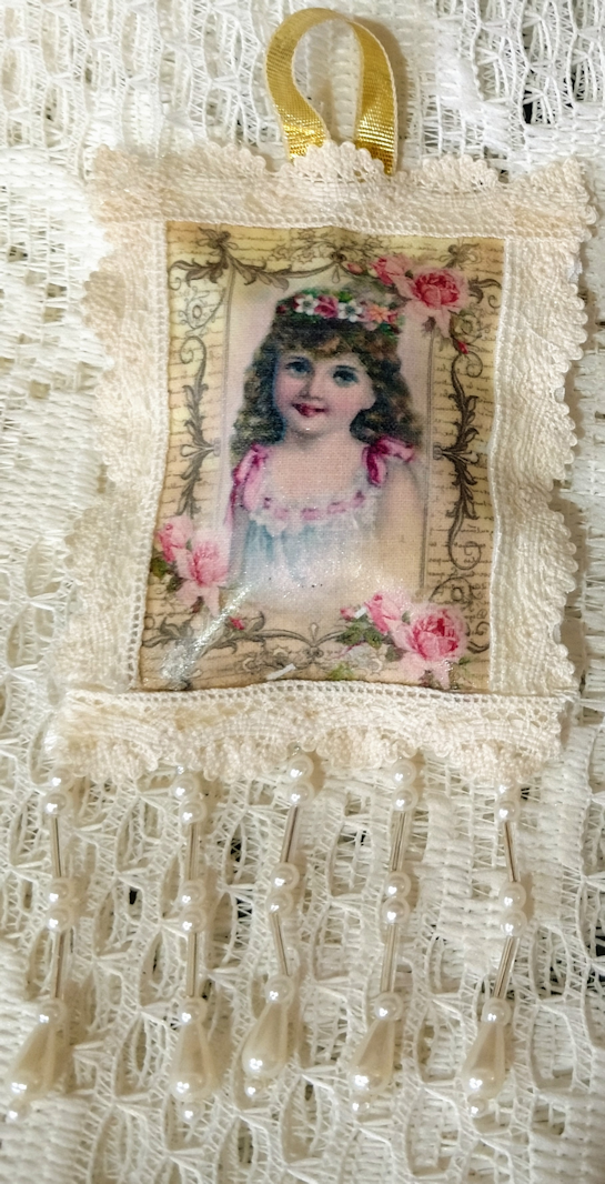 Vintage Girl with Roses Scented Sachet Ornament-Roses And Teacups