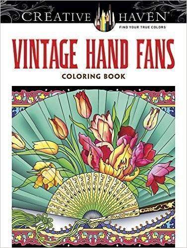 Vintage Hand Fans Tea Party Activity Coloring Book-Roses And Teacups