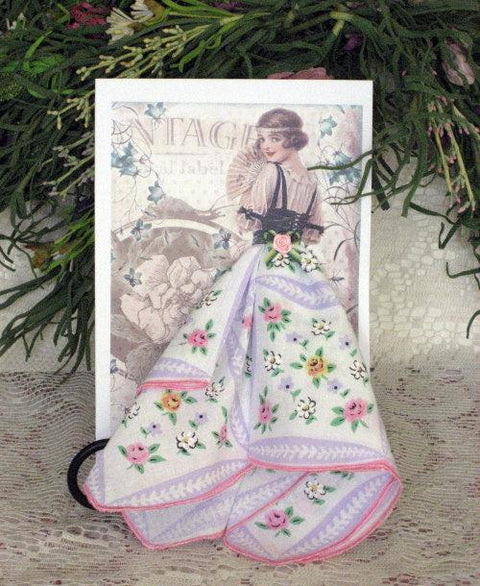 Vintage Lady Any Occasion Hanky Card-Roses And Teacups