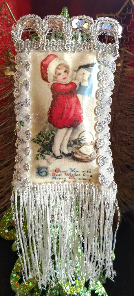 Vintage Letter to Santa Sachet Ornament - One of a Kind!-Roses And Teacups