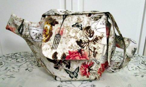 Vintage Rose Tea Party Teapot Shaped Purse-Roses And Teacups